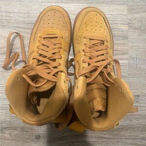 Kids Nike Air Force 1 Tan Sneakers